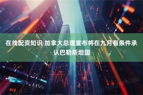 在线配资知识 加拿大总理宣布将在九月有条件承认巴勒斯坦国
