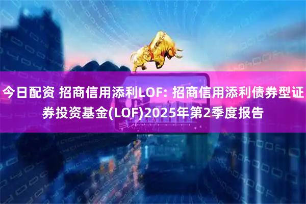 今日配资 招商信用添利LOF: 招商信用添利债券型证券投资基金(LOF)2025年第2季度报告